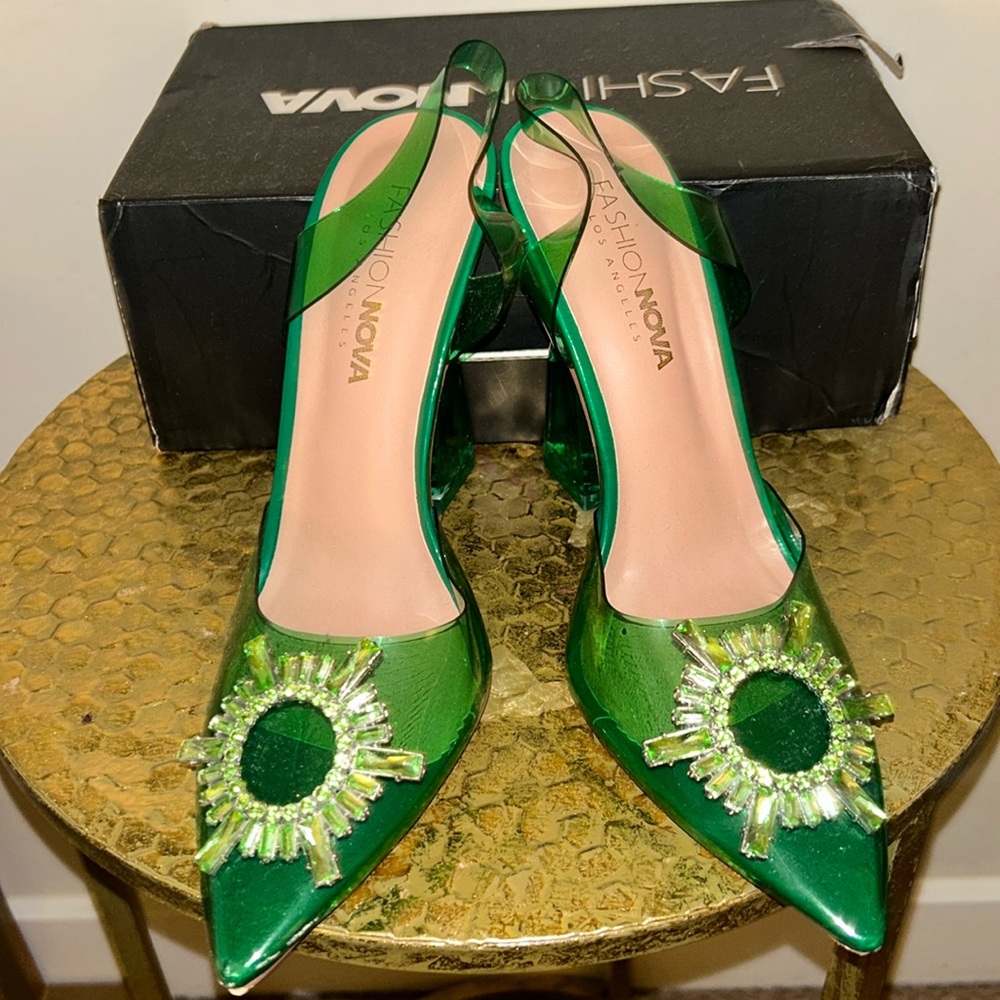 Green Clear Heels